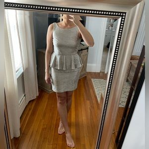 Silver peplum dress